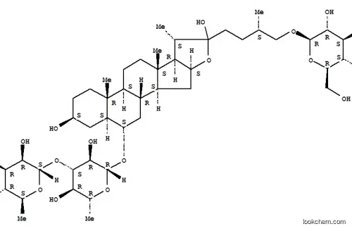 Molecular Structure of 184776-83-8 (b-D-Glucopyranoside, (3b,5a,6a,25S)-26-(b-D-glucopyranosyloxy)-3,22-dihydroxyfurostan-6-yl6-deoxy-3-O-(6-deoxy-a-L-mannopyranosyl)- (9CI))