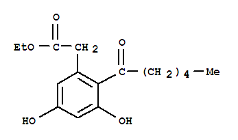 185390-38-9,Benzeneacetic acid,3,5-dihydroxy-2-(1-oxohexyl)-, ethyl ester,Secocurvularin