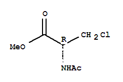 Molecular Structure of 18635-38-6 (L-Alanine,N-acetyl-3-chloro-, methyl ester)