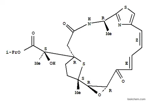 Molecular Structure of 190774-60-8 (1-methylethyl (2S)-2-[(1S,2R,4R,14R,18R)-1,14-dimethyl-5,16-dioxo-3-oxa-12,21-dithia-15,22-diazatetracyclo[16.2.1.1~10,13~.0~2,4~]docosa-6,8,10,13(22)-tetraen-18-yl]-2-hydroxypropanoate)