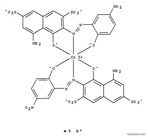 Molecular Structure of 19717-98-7 (Chromate(5-),bis[5-amino-4-(hydroxy-kO)-3-[2-[2-(hydroxy-kO)-5-nitrophenyl]diazenyl-kN1]-2,7-naphthalenedisulfonato(4-)]-, hydrogen (1:5))