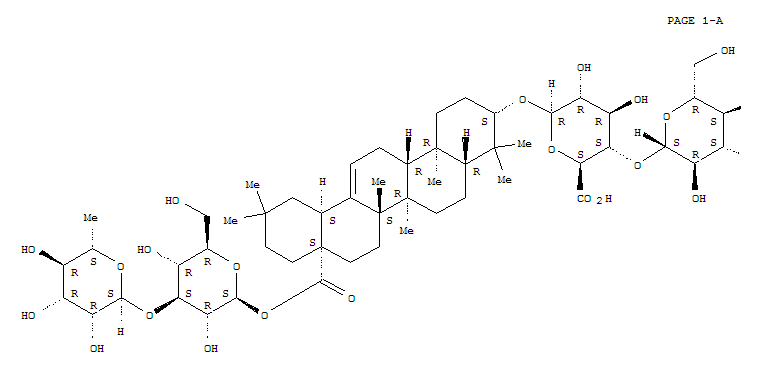 202585-91-9,b-D-Glucopyranosiduronic acid, (3b)-28-[[3-O-(6-deoxy-a-L-mannopyranosyl)-b-D-glucopyranosyl]oxy]-28-oxoolean-12-en-3-yl4-O-b-D-glucopyranosyl- (9CI),PolysciosideG
