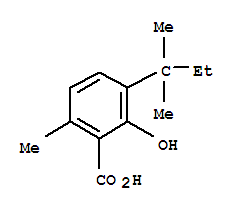 20717-19-5,2-hydroxy-6-methyl-3-(2-methylbutan-2-yl)benzoic acid,2,6-Cresoticacid, 3-tert-pentyl- (8CI)