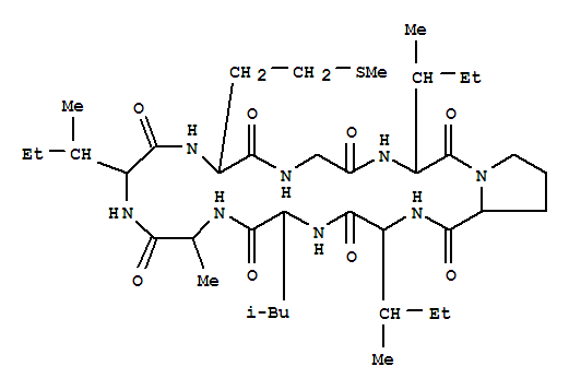 215777-13-2,Chevalierin A (9CI),Cyclo(L-alanyl-L-isoleucyl-L-methionylglycyl-L-isoleucyl-L-prolyl-L-isoleucyl-L-leucyl)