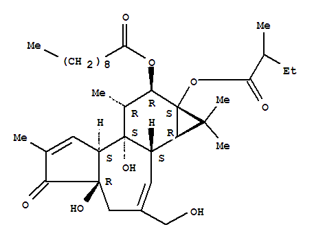 250268-56-5,(4aR,7bS,8R,9R,9aS)-4a,7b-dihydroxy-3-(hydroxymethyl)-1,1,6,8-tetramethyl-9a-[(2-methylbutanoyl)oxy]-5-oxo-1a,1b,4,4a,5,7a,7b,8,9,9a-decahydro-1H-cyclopropa[3,4]benzo[1,2-e]azulen-9-yl decanoate,