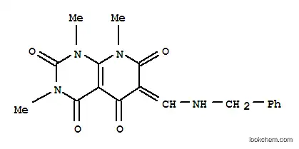 Molecular Structure of 256521-65-0 (phenyl-N-{(1E)-[(6R)-1,3,8-trimethyl-2,4,5,7-tetraoxo-1,2,3,4,5,6,7,8-octahydropyrido[2,3-d]pyrimidin-6-yl]methylidene}methanaminium)