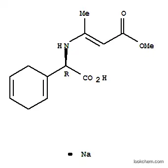 Molecular Structure of 26774-89-0 ((R)-(+)-alpha-[(3-Methoxy-1-methyl-3-oxo-1-propenyl)amino]-1,4-cyclohexadiene-1-acetic acid sodium salt)