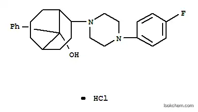 Molecular Structure of 30297-93-9 (Bicyclo(3.3.1)nonan-9-ol, 2-(4-(4-fluorophenyl)-1-piperazinyl)-9-pheny l-, monohydrochloride)