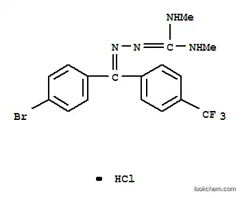 Molecular Structure of 34328-11-5 (Hydrazinecarboximidamide,2-[(4-bromophenyl)[4-(trifluoromethyl)phenyl]methylene]-N,N-dimethyl-,hydrochloride (1:1))
