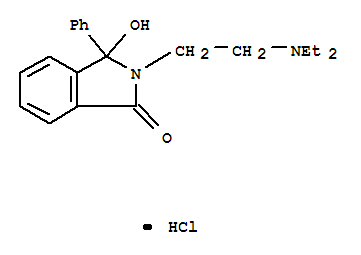 3532-77-2,2-[2-(diethylamino)ethyl]-3-hydroxy-3-phenyl-2,3-dihydro-1H-isoindol-1-one,1H-Isoindol-1-one,2-[2-(diethylamino)ethyl]-2,3-dihydro-3-hydroxy-3-phenyl-, monohydrochloride(9CI); NSC 56399