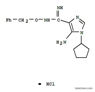 Molecular Structure of 36125-57-2 (1H-Imidazole-4-carboximidamide,5-amino-1-cyclopentyl-N-(phenylmethoxy)-, hydrochloride (1:1))