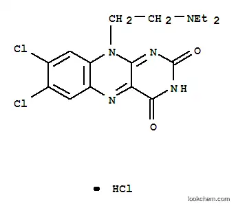 Molecular Structure of 41572-59-2 (2-(7,8-dichloro-2,4-dioxo-3,4-dihydrobenzo[g]pteridin-10(2H)-yl)-N,N-diethylethanaminium chloride)