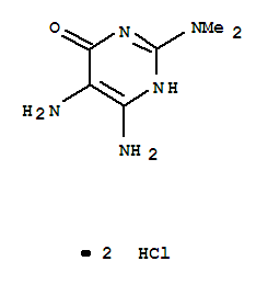 51168-81-1,5,6-diamino-2-(dimethylamino)pyrimidin-4(1H)-one,4(1H)-Pyrimidinone,5,6-diamino-2-(dimethylamino)-, dihydrochloride (9CI); 4(3H)-Pyrimidinone,5,6-diamino-2-(dimethylamino)-, dihydrochloride (7CI)