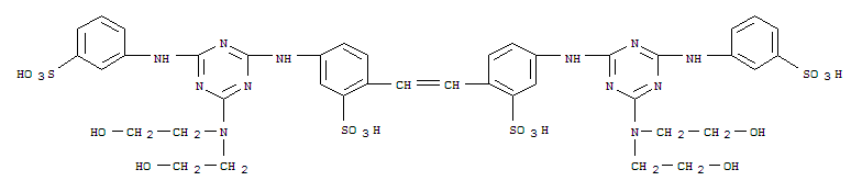 Benzenesulfonic acid,2,2'-(1,2-ethenediyl)bis[5-[[4-[bis(2-hydroxyethyl)amino]-6-[(3-sulfophenyl)amino]-1,3,5-triazin-2-yl]amino]-