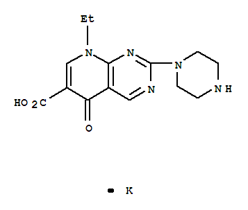 52070-48-1,potassium 8-ethyl-5,8-dihydro-5-oxo-2-(piperazinyl)pyrido[2,3-d]pyrimidine-6-carboxylate,Pyrido[2,3-d]pyrimidine-6-carboxylicacid, 8-ethyl-5,8-dihydro-5-oxo-2-(1-piperazinyl)-, monopotassium salt (9CI)