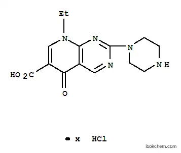 Molecular Structure of 52070-49-2 (8-ethyl-5,8-dihydro-5-oxo-2-(piperazinyl)pyrido[2,3-d]pyrimidine-6-carboxylic acid hydrochloride)