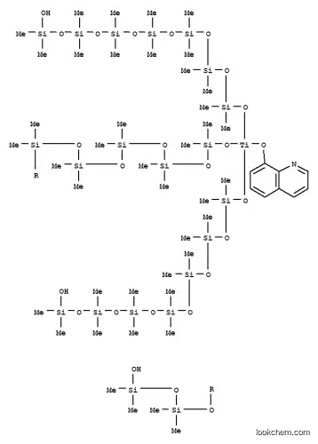 Molecular Structure of 5239-24-7 (Titanium,(8-quinolinolato-N1,O8)tris(1,1,3,3,5,5,7,7,9,9,11,11,13,13-tetradecamethyl-1,13-heptasiloxanediolato-O1)-,(T-4)- (9CI))