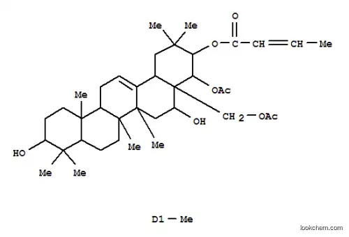 Molecular Structure of 55949-26-3 (Olean-12-ene-3,16,21,22,28-pentol,22,28-diacetate 21-[2(or 3)-methyl-2-butenoate], (3b,16a,21b,22a)- (9CI))