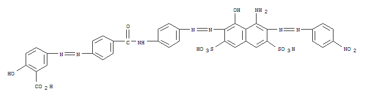 56918-93-5,5-[[4-[[[4-[[8-amino-1-hydroxy-7-[(4-nitrophenyl)azo]-3,6-disulpho-2-naphthyl]azo]phenyl]amino]carbonyl]phenyl]azo]salicylic acid,Benzoicacid,5-[[4-[[[4-[[8-amino-1-hydroxy-7-[(4-nitrophenyl)azo]-3,6-disulfo-2-naphthalenyl]azo]phenyl]amino]carbonyl]phenyl]azo]-2-hydroxy-(9CI)