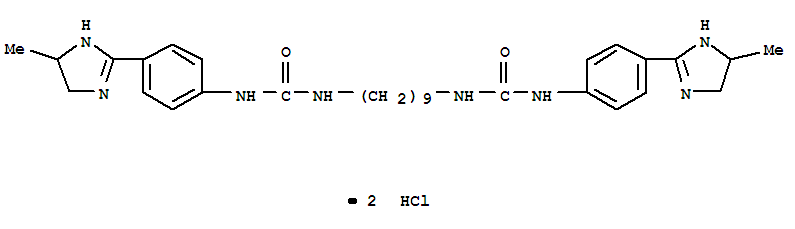 5969-30-2,Urea,1,1'-nonamethylenebis[3-[p-(4-methyl-2-imidazolin-2-yl)phenyl]-,dihydrochloride (8CI),Urea,1,1'-nonamethylenebis[3-[p-[4(or 5)-methyl-2-imidazolin-2-yl]phenyl]-,dihydrochloride (7CI)