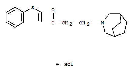 1-Propanone,3-(3-azabicyclo[3.2.2]non-3-yl)-1-benzo[b]thien-3-yl-, hydrochloride (1:1) cas  61-45-0