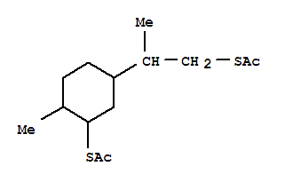 6638-30-8,S-{2-[3-(acetylsulfanyl)-4-methylcyclohexyl]propyl} ethanethioate,Cyclohexaneethanethiol,3-mercapto-b,4-dimethyl-, diacetate (8CI);p-Menthane-2,9-dithiol, diacetate (6CI); NSC 48041