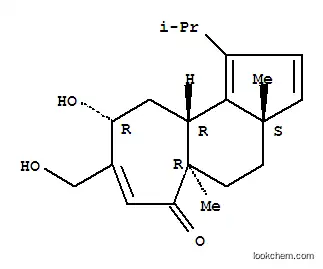 Molecular Structure of 70117-02-1 (Cyclohept[e]inden-6(3aH)-one,4,5,5a,9,10,10a-hexahydro-9-hydroxy-8-(hydroxymethyl)-3a,5a-dimethyl-1-(1-methylethyl)-,(3aS,5aR,9R,10aR)-)