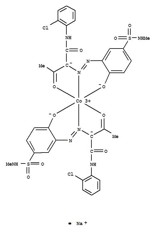 Cobaltate(1-),bis[N-(2-chlorophenyl)-2-[2-[2-(hydroxy-kO)-5-[(methylamino)sulfonyl]phenyl]diazenyl-kN1]-3-(oxo-kO)butanamidato(2-)]-, sodium(1:1)