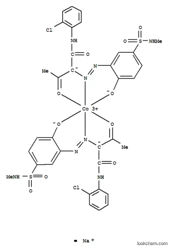 Molecular Structure of 70247-74-4 (Cobaltate(1-),bis[N-(2-chlorophenyl)-2-[2-[2-(hydroxy-kO)-5-[(methylamino)sulfonyl]phenyl]diazenyl-kN1]-3-(oxo-kO)butanamidato(2-)]-, sodium(1:1))