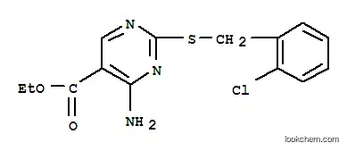 Molecular Structure of 7149-61-3 (ethyl 4-amino-2-[(2-chlorobenzyl)sulfanyl]pyrimidine-5-carboxylate)