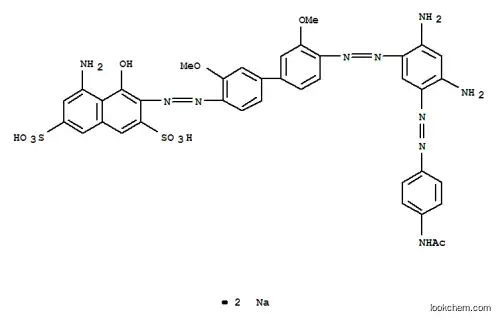 Molecular Structure of 7237-47-0 (2,7-Naphthalenedisulfonicacid,3-[2-[4'-[2-[5-[2-[4-(acetylamino)phenyl]diazenyl]-2,4-diaminophenyl]diazenyl]-3,3'-dimethoxy[1,1'-biphenyl]-4-yl]diazenyl]-5-amino-4-hydroxy-,sodium salt (1:2))