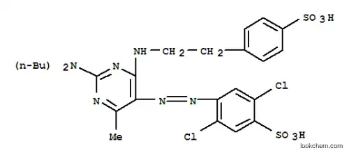 Molecular Structure of 72797-19-4 (2,5-Dichloro-4-[[2-(dibutylamino)-4-methyl-6-[[2-(4-sulfophenyl)ethyl]amino]-5-pyrimidinyl]azo]benzenesulfonic acid)