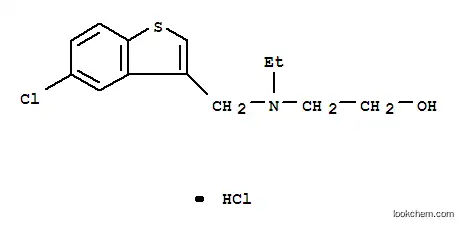 Molecular Structure of 7349-44-2 (2-{[(5-chloro-1-benzothiophen-3-yl)methyl](ethyl)amino}ethanol hydrochloride (1:1))