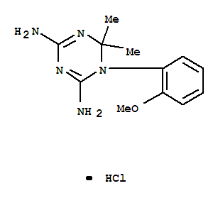 75191-40-1,1-(2-methoxyphenyl)-6,6-dimethyl-1,6-dihydro-1,3,5-triazine-2,4-diamine,1,3,5-Triazine-2,4-diamine,1,6-dihydro-1-(2-methoxyphenyl)-6,6-dimethyl-, monohydrochloride (9CI);s-Triazine, 4,6-diamino-1,2-dihydro-1-(o-methoxyphenyl)-2,2-dimethyl-,hydrochloride (7CI)