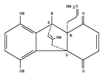 75872-69-4,4a,9-[1]Propeno-4aH-fluorene-1,4-dione,9,9a-dihydro-5,8-dihydroxy-11-methyl-9a-(3-methyl-2-buten-1-yl)-,(4aR,9R,9aS)-rel-(-)-,9,4a-Propeno-4aH-fluorene-1,4-dione,9,9a-dihydro-5,8-dihydroxy-11-methyl-9a-(3-methyl-2-butenyl)-,(4aR,9R,9aS)-rel-(-)- (9CI); 9,4a-Propeno-4aH-fluorene-1,4-dione,9,9a-dihydro-5,8-dihydroxy-11-methyl-9a-(3-methyl-2-butenyl)-, (4aa,9a,9aa)-(-)-; Microphyllone