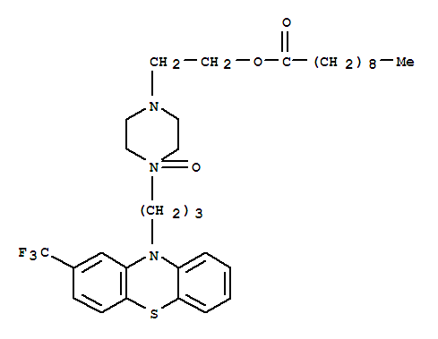 76013-31-5,2-[4-oxido-4-[3-[2-(trifluoromethyl)phenothiazin-10-yl]propyl]-2,3,5,6 -tetrahydropyrazin-1-yl]ethyl decanoate,Decanoicacid, 2-[4-[3-[2-(trifluoromethyl)-10H-phenothiazin-10-yl]propyl]-1-piperazinyl]ethylester, N-oxide