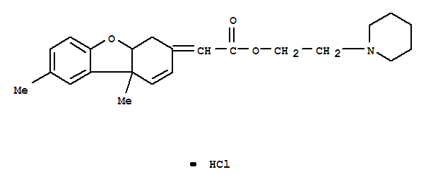 (4A,9B-DIHYDRO-8,9B-DIMETHYL-3(4H)-DIBENZOFURANYLIDENE)ACETIC ACID 2-(PIPERIDIN-1-YL)ETHYL ESTER HCL
