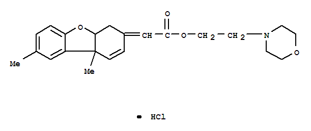 79525-39-6,2-morpholin-4-ylethyl (2E)-(8,9b-dimethyl-4a,9b-dihydrodibenzo[b,d]furan-3(4H)-ylidene)ethanoate hydrochloride,Aceticacid, (4a,9b-dihydro-8,9b-dimethyl-3(4H)-dibenzofuranylidene)-,2-(4-morpholinyl)ethyl ester, hydrochloride (9CI)