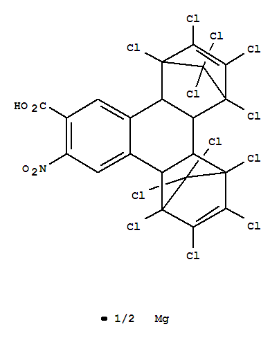 83877-99-0,3-NITRO-2-NAPHTHOIC ACID, MAGNESIUM SALT-BIS(HEXACHLOROCYCLOPENTADIENE) ADDUCT, TECH.,3-NITRO-2-NAPHTHOIC ACID, MAGNESIUM SALT-BIS(HEXACHLOROCYCLOPENTADIENE) ADDUCT, TECH.;magnesium bis[1,2,3,4,5,6,7,8,13,13,14,14-dodecachloro-1,4,4a,4b,5,8,8a,12b-octahydro-11-nitro-1,4:5,8-dimethanotriphenylene-10-carboxylate];3-NITRO-2-NAPHTHOIC ACID-BIS(HEXACHLORO- CYCLOPENTADIENE)ADDUCT,MAGNESIUM SALT,TECH