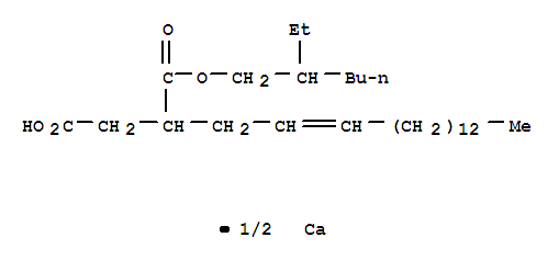 84540-46-5,Butanedioic acid,2-(2-hexadecen-1-yl)-, 1-(2-ethylhexyl) ester, calcium salt (2:1),Butanedioicacid, 2-hexadecenyl-, 1-(2-ethylhexyl) ester, calcium salt (9CI)