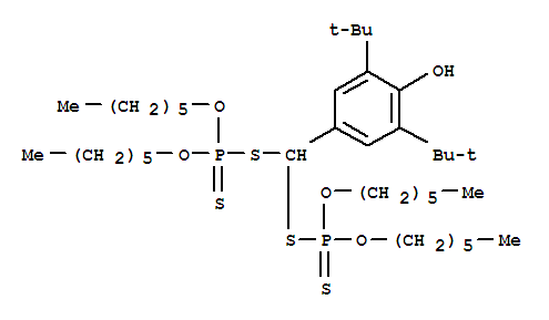 85223-25-2,Phosphorodithioic acid,S,S'-[[3,5-bis(1,1-dimethylethyl)-4-hydroxyphenyl]methylene]O,O,O',O'-tetrahexyl ester (9CI),