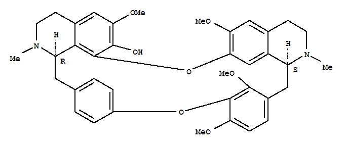 89412-88-4,2H-1,24:12,15-Dietheno-6,10-metheno-16H-pyrido[2',3':17,18][1,10]dioxacycloeicosino[2,3,4-ij]isoquinolin-22-ol,3,4,4a,5,16a,17,18,19-octahydro-9,21,26,30-tetramethoxy-4,17-dimethyl-,(4aS,16aR)- (9CI),Oxyacanthan-7-ol,6,6',12',14'-tetramethoxy-2,2'-dimethyl-, (1a,1'a)-;2H-1,24:12,15-Dietheno-6,10-metheno-16H-pyrido[2',3':17,18][1,10]dioxacycloeicosino[2,3,4-ij]isoquinoline,oxyacanthan-7-ol deriv.; (-)-Osornine; Osornine