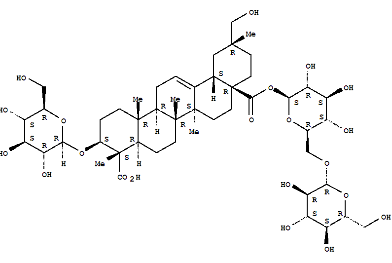 91652-23-2,Olean-12-ene-23,28-dioicacid, 3-(b-D-glucopyranosyloxy)-29-hydroxy-,28-(6-O-b-D-glucopyranosyl-b-D-glucopyranosyl) ester, (3b,4a,20a)- (9CI),DianosideE