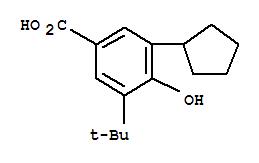 93777-77-6,3-cyclopentyl-5-tert-butyl-4-hydroxybenzoic acid,Benzoicacid, 3-tert-butyl-5-cyclopentyl-4-hydroxy- (6CI)