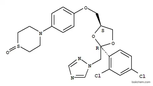 Molecular Structure of 103661-10-5 (Thiomorpholine,4-[4-[[2-(2,4-dichlorophenyl)-2-(1H-1,2,4-triazol-1-ylmethyl)-1,3-dioxolan-4-yl]methoxy]phenyl]-,1-oxide, cis- (9CI))