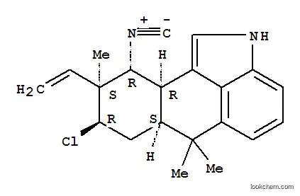 Molecular Structure of 106928-27-2 ([6aS,(-)]-8β-Chloro-9β-ethenyl-2,6,6aα,7,8,9,10,10aα-octahydro-10α-isocyano-6,6,9-trimethylnaphtho[1,2,3-cd]indole)