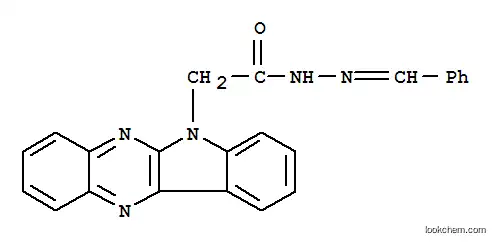 Molecular Structure of 116989-84-5 (6H-Indolo[2,3-b]quinoxaline-6-aceticacid, 2-(phenylmethylene)hydrazide)