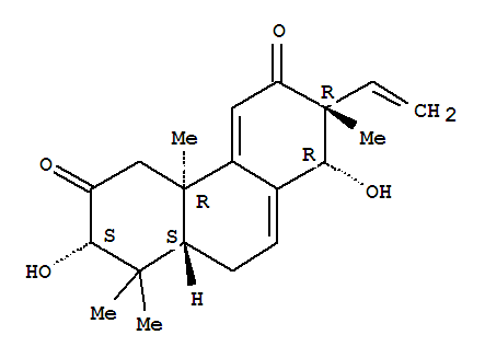 Molecular Structure of 119626-52-7 (3,6-Phenanthrenedione,7-ethenyl-1,2,4,4a,7,8,10,10a-octahydro-2,8-dihydroxy-1,1,4a,7-tetramethyl-,(2S,4aR,7R,8R,10aS)-)