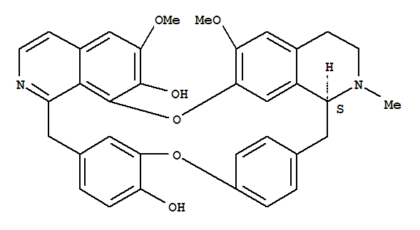 121256-46-0,16H-1,24:6,9-Dietheno-11,15-metheno-2H-pyrido[2',3':17,18][1,11]dioxacycloeicosino[2,3,4-ij]isoquinoline-12,22-diol,3,4,4a,5-tetrahydro-21,26-dimethoxy-4-methyl-, (4aS)- (9CI),16H-1,24:6,9-Dietheno-11,15-metheno-2H-pyrido[2',3':17,18][1,11]dioxacycloeicosino[2,3,4-ij]isoquinoline-12,22-diol,3,4,4a,5-tetrahydro-21,26-dimethoxy-4-methyl-, (S)-; (+)-(S)-Dehatridine;(S)-Dehatridine; Dehatridine