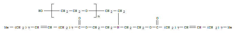 124222-21-5,Poly(oxy-1,2-ethanediyl),a-[2-[bis[2-[[(9Z)-1-oxo-9-octadecen-1-yl]oxy]ethyl]amino]ethyl]-w-hydroxy-,Poly(oxy-1,2-ethanediyl),a-[2-[bis[2-[(1-oxo-9-octadecenyl)oxy]ethyl]amino]ethyl]-w-hydroxy-, (Z,Z)-;Poly(oxy-1,2-ethanediyl), a-[2-[bis[2-[[(9Z)-1-oxo-9-octadecenyl]oxy]ethyl]amino]ethyl]-w-hydroxy- (9CI)